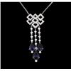 Image 3 : 9.12 ctw Sapphire and Diamond Jewelry Suite - 18KT White Gold