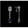 Image 5 : 9.12 ctw Sapphire and Diamond Jewelry Suite - 18KT White Gold
