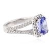 Image 2 : 14KT White Gold 2.24 ctw Tanzanite and Diamond Ring