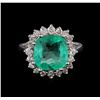 Image 2 : 3.66 ctw Emerald and Diamond Ring - 14KT White Gold