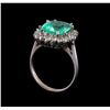 Image 4 : 3.66 ctw Emerald and Diamond Ring - 14KT White Gold