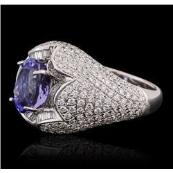 18KT White Gold 2.51 ctw Tanzanite and Diamond Ring