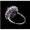 Image 3 : 5.70 ctw Tanzanite and Diamond Ring - 14KT White Gold