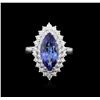 Image 2 : 14KT White Gold 3.05 ctw Tanzanite and Diamond Ring