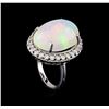 Image 4 : 17.50 ctw Opal and Diamond Ring - 14KT White Gold