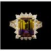 Image 2 : 0.98 ctw Ametrine and Diamond Ring - 14KT Yellow Gold