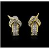 Image 1 : 18KT Yellow Gold 1.76 ctw Diamond Earrings