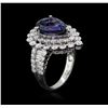 Image 3 : 18KT White Gold 3.67 ctw Tanzanite and Diamond Ring