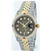 Image 2 : Rolex Two-Tone 1.20 ctw Diamond and Ruby DateJust Men's Watch