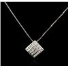 Image 1 : 14KT White Gold 0.89 ctw Diamond Pendant With Chain