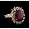 Image 1 : 8.05 ctw Ruby and Diamond Ring - 14KT Yellow Gold