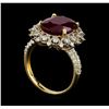 Image 4 : 8.05 ctw Ruby and Diamond Ring - 14KT Yellow Gold