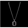 Image 2 : 14KT White Gold 44.43 ctw Topaz and Diamond Pendant With Chain