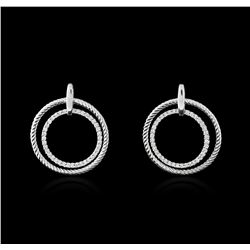 14KT White Gold 0.85 ctw Diamond Earrings