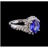 Image 1 : 2.90 ctw Tanzanite and Diamond Ring - 14KT White Gold