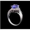 Image 4 : 2.90 ctw Tanzanite and Diamond Ring - 14KT White Gold