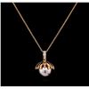 Image 1 : 0.05 ctw Pearl and Diamond Pendant - 14KT Rose Gold