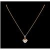 Image 2 : 0.05 ctw Pearl and Diamond Pendant - 14KT Rose Gold