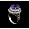 Image 4 : 9.23 ctw Tanzanite and Diamond Ring - 14KT White Gold