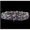 Image 2 : 37.44 ctw Blue Sapphire and Diamond Bracelet - 14KT White Gold