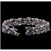 Image 3 : 37.44 ctw Blue Sapphire and Diamond Bracelet - 14KT White Gold