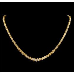 3.36 ctw Diamond Necklace - 14KT Yellow Gold