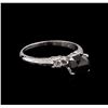 Image 1 : 1.38 ctw Fancy Black Diamond Ring - 18KT White Gold