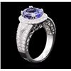 Image 3 : 14KT White Gold 3.14 ctw Tanzanite and Diamond Ring