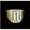 Image 2 : 2.49 ctw Aquamarine and Diamond Ring - 14KT Yellow Gold