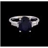 Image 2 : 4.03 ctw Sapphire and Diamond Ring - 14KT White Gold