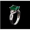 Image 4 : 4.35 ctw Emerald and Diamond Ring - 14KT White Gold