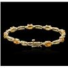 Image 2 : 14KT Yellow Gold 6.56 ctw Yellow Sapphire and Diamond Bracelet