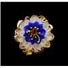 Image 2 : Lapis Lazuli Crystal Ring - 14KT Yellow Gold