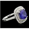 Image 1 : 14KT White Gold 3.67 ctw Tanzanite and Diamond Ring