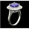 Image 3 : 14KT White Gold 3.67 ctw Tanzanite and Diamond Ring