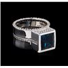 Image 1 : Crayola 4.20 ctw Blue Topaz and White Sapphire Ring - .925 Silver
