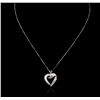 Image 2 : 14KT White Gold 0.50 ctw Diamond Heart Pendant With Chain