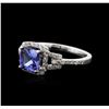 Image 1 : 14KT White Gold 1.34 ctw Tanzanite and Diamond Ring