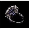 Image 3 : 5.50 ctw Tanzanite and Diamond Ring - 14KT White Gold
