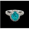 Image 2 : 3.3 ctw Apatite and Diamond Ring - 14KT White Gold