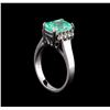 Image 4 : 2.77 ctw Emerald and Diamond Ring - 14KT White Gold