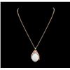 Image 1 : 23.65 ctw Opal and Diamond Pendant With Chain - 14KT Rose Gold