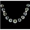Image 1 : 14KT White Gold Tahitian Pearl and Diamond Necklace