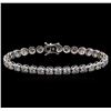 Image 1 : 18KT White Gold 9.66 ctw Diamond Tennis Bracelet