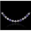 Image 2 : 14KT White Gold 24.00 ctw Tanzanite and Diamond Necklace