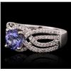 Image 1 : 14KT White Gold 1.50 ctw Tanzanite and Diamond Ring