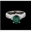 Image 2 : GIA Cert 2.16 ctw Alexandrite and Diamond Ring - 18KT White Gold