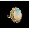 Image 1 : 11.88 ctw Opal and Diamond Ring - 14KT Yellow Gold