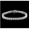 Image 1 : 14KT White Gold 7.15 ctw Diamond Tennis Bracelet