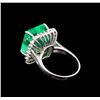 Image 3 : GIA Cert 15.96 ctw Emerald and Diamond Ring - 14KT White Gold